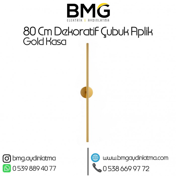 Dekoratif Gold Kasa Çubuk Aplik 80 Cm