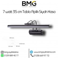 7 Watt Siyah Kasa Ayna Üstü Tablo Aplik