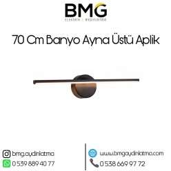 70 cm Siyah Kasa Banyo Duvar Ayna Tablo Aplik