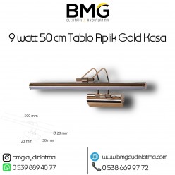 9 Watt 50 cm Gold Kasa Ayna Üstü Tablo Aplik