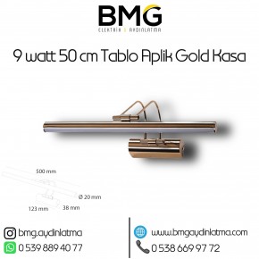 9 Watt 50 cm Gold Kasa Ayna Üstü Tablo Aplik