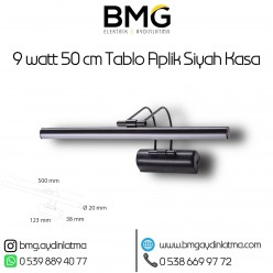 9 Watt 50 cm Siyah Kasa Ayna Üstü Tablo Aplik