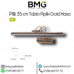 Şarjlı Pilli 35 cm Ayna Üstü Tablo Aplik Gold