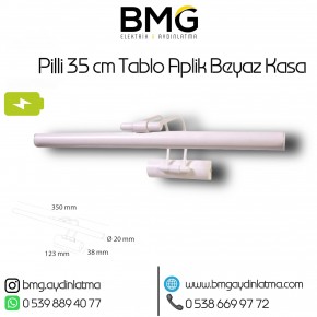 Şarjlı Pilli 35 cm Ayna Üstü Tablo Aplik Beyaz