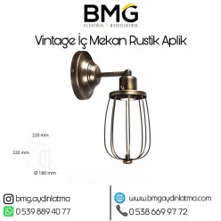 Vintage İç Mekan Rustik Aplik 