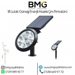 18 Watt Güneş Enerjili Kazıklı Çim Bahçe Armatürü