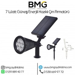 7 Watt Güneş Enerjili Kazıklı Çim Bahçe Armatürü