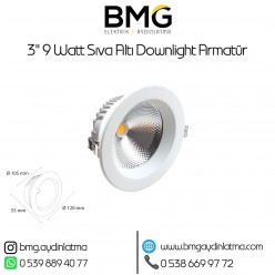 3 inç 9 Watt Sıva Altı Downlight Armatür