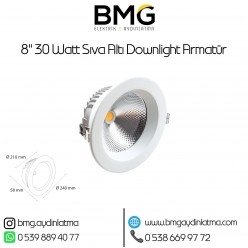 8 inç 30 Watt Sıva Altı Downlight Armatür