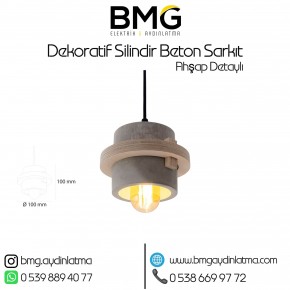 Dekoratif Silindir Beton Sarkıt Avize BMG-317