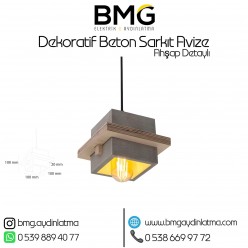Dekoratif Kare Beton Sarkıt Avize BMG-318