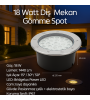 18 Watt Dış Mekan Yere Gömme Spot