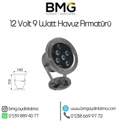 12 Volt 9 Watt Sıva Üstü LED Havuz Aydınlatma
