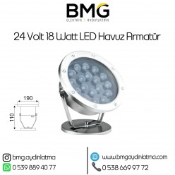 24 Volt 18 Watt Sıva Üstü LED Havuz Aydınlatma