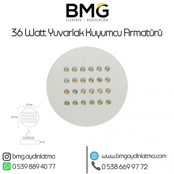36 Watt Yuvarlak Kuyumcu Vitrin Aydınlatması