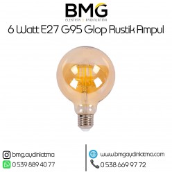 6 Watt E27 G95 Glop Rustik Ampul
