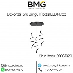 Dekoratif 3'lü Burgu Model LED Avize BMG-1029