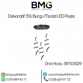 Dekoratif 3'lü Burgu Model LED Avize BMG-1029
