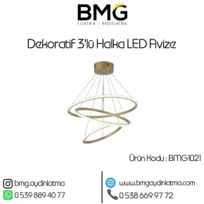 Dekoratif 3'lü Halka LED Avize BMG-1021