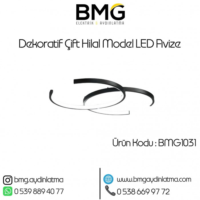 Dekoratif Çift Hilal Model LED Avize BMG-1031