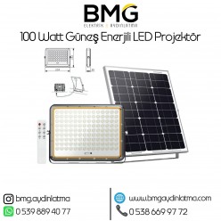 100 Watt Güneş Enerjili LED Projektör