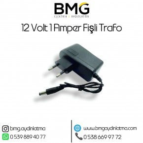12 Volt 1 Amper Priz Tipi Fişli Adaptör