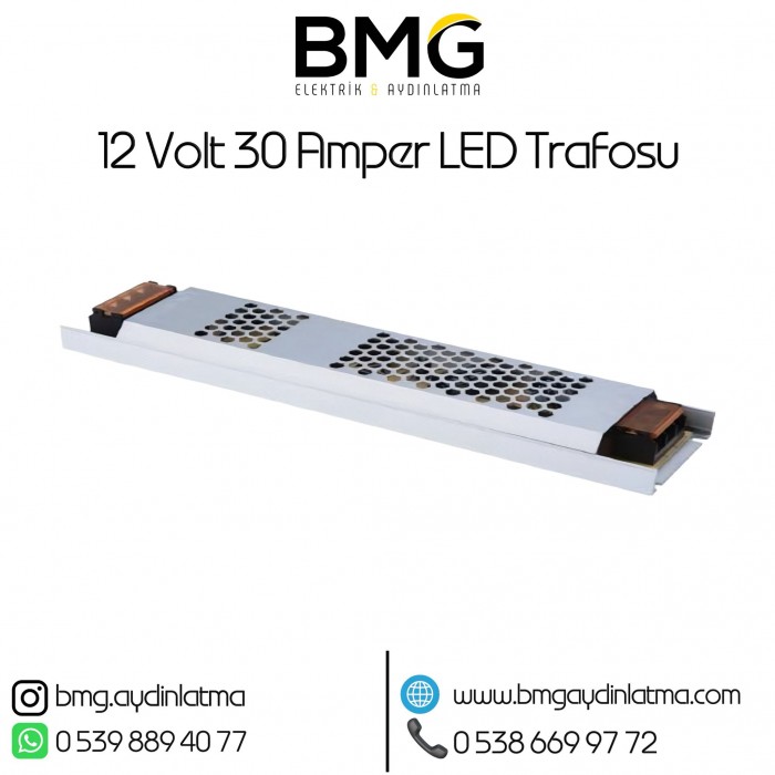 12 volt 30 Amper Şerit LED Trafosu