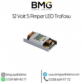 12 volt 5 Amper Şerit LED Trafosu