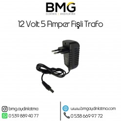12 Volt 5 Amper Priz Tipi Fişli Adaptör