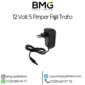 12 Volt 5 Amper Priz Tipi Fişli Adaptör