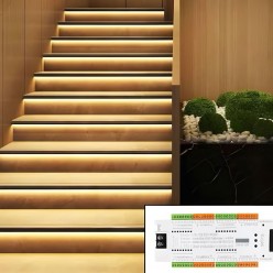 Sensörlü Merdiven Basamak Aydınlatma 32 Kanal Harakete Duyarlı LED Sensor Kontrol Ünitesi