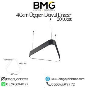 40 Cm 30 Watt Üçgen Sarkıt Davul LED Lineer Aydınlatma