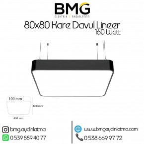 80x80 cm 160 Watt Kare Davul LED Lineer Aydınlatma