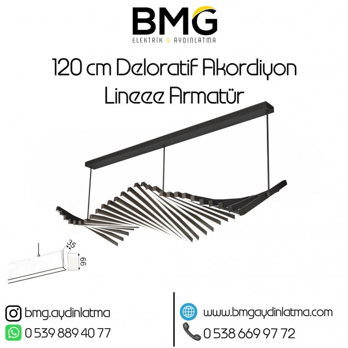120 cm Dekoratif Akordiyon Lineer Armatür