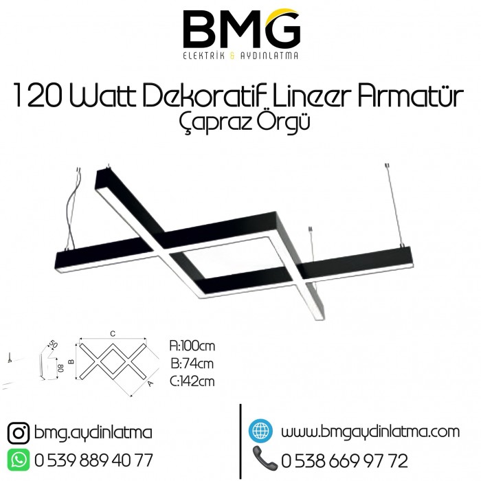 120 Watt Dekoratif Lineer Aydinlatma Armatürü