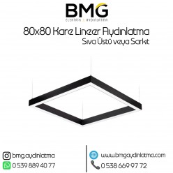 80x80 cm Kare Lineer Aydınlatma
