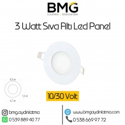12/24 Volt 3 Watt Sıva Altı LED Panel