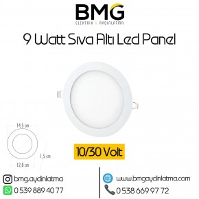 12/24 Volt 9 Watt Sıva Altı LED Panel