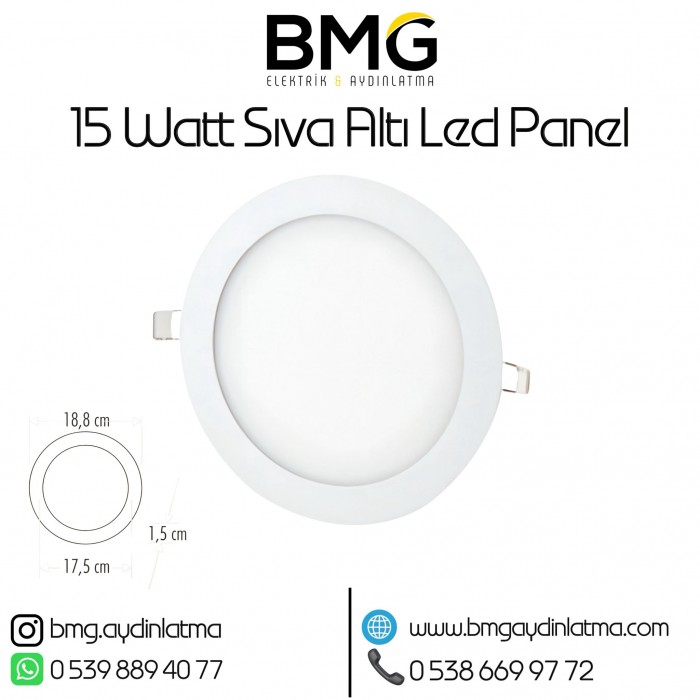 15 Watt Sıva Altı Yuvarlak LED Panel
