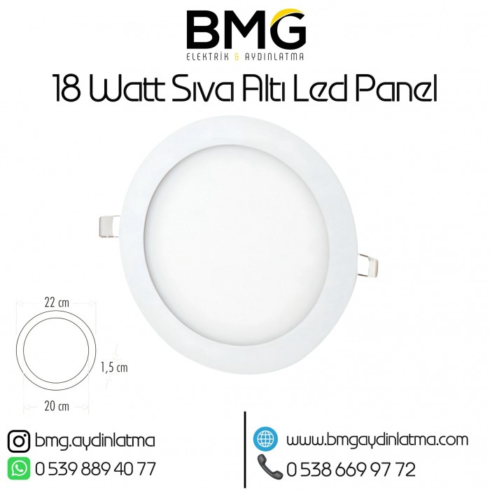 18 Watt Sıva Altı Yuvarlak LED Panel
