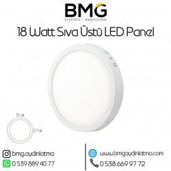 18 Watt Sıva Üstü Yuvarlak LED Panel Spot