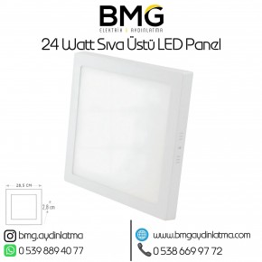 24 Watt Sıva Üstü Kare LED Panel Spot