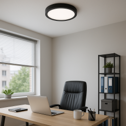 18 Watt Siyah Kasa Sıva Üstü Yuvarlak LED Panel Spot