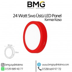 24 Watt Kırmızı Kasa Sıva Üstü Yuvarlak LED Panel Spot