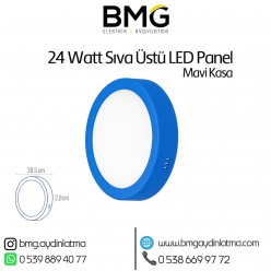 24 Watt Mavi Kasa Sıva Üstü Yuvarlak LED Panel Spot