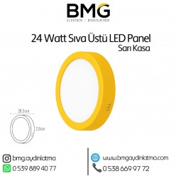 24 Watt Sarı Kasa Sıva Üstü Yuvarlak LED Panel Spot
