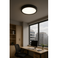 24 Watt Siyah Kasa Sıva Üstü Yuvarlak LED Panel Spot