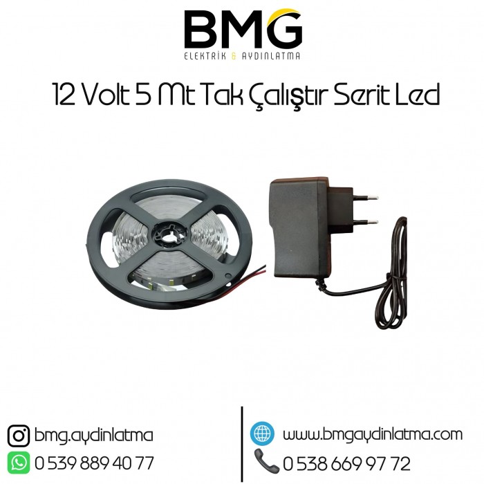 5 Metre Tak Çalıştır Şerit LED