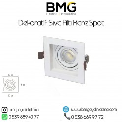 Dekoratif Sıva Altı Kare Spot Beyaz Kasa