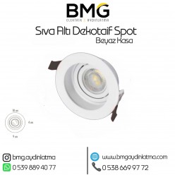 Sıva Altı Beyaz Kasa GU10 Ampullü Dekoratif Spot